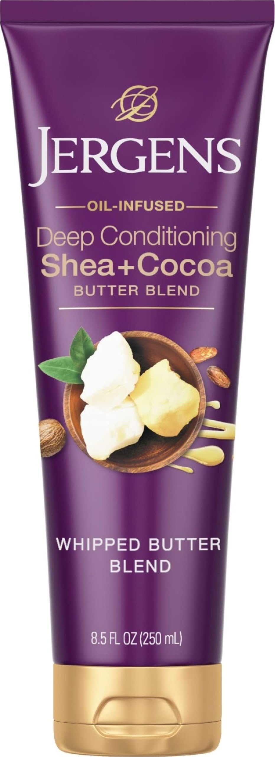 Jergens Shea and Cocoa Whipped Body Butter Lotion, Tone Enriching Hand And Body Lotion for Dry Skin, with Vitamins B3 & E, 8.5 Oz | Whipped Body Butter, Vitamins E & B3, Hydrates Deeply, Evens Skin Tone, Soft Smooth Feel