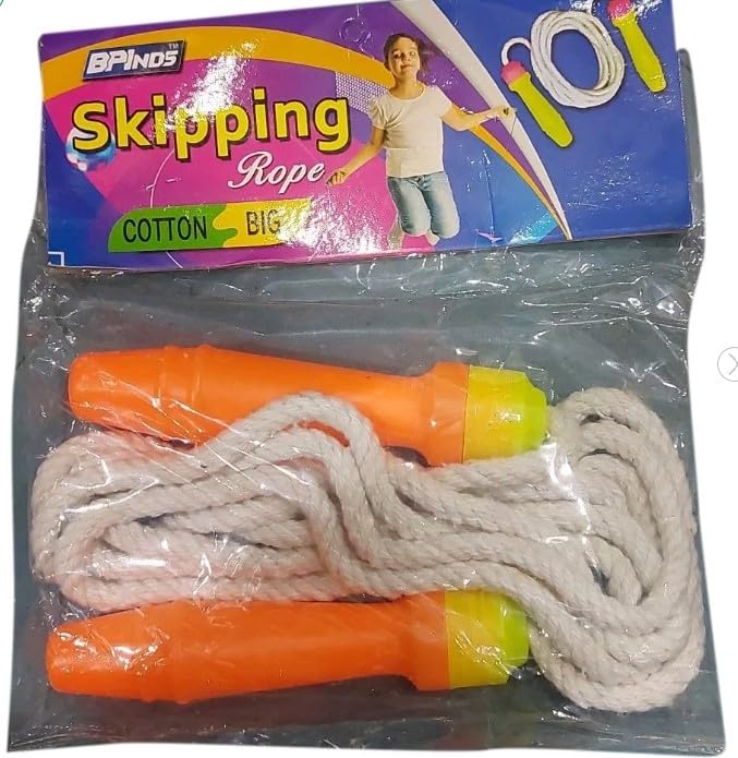 Plastic Handle Cotton Skipping Rope, For Indoor Games Or As Exercise - Pack Of 3-image-26