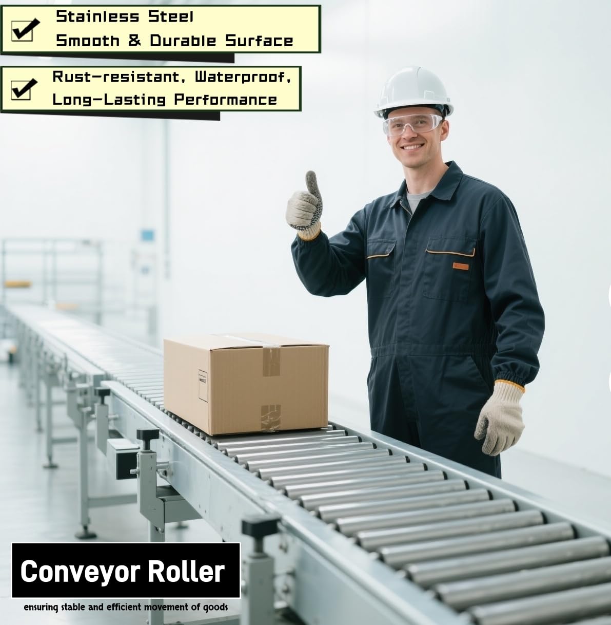 Conveyor Roller 2" Diameter 6" Length, Heavy Duty Stainless Steel Gravity Transmission Replacement Part for Rollers Conveyor, Logistics Warehouses, Woodworking Table, Kayak, Dock — Amazon image 5