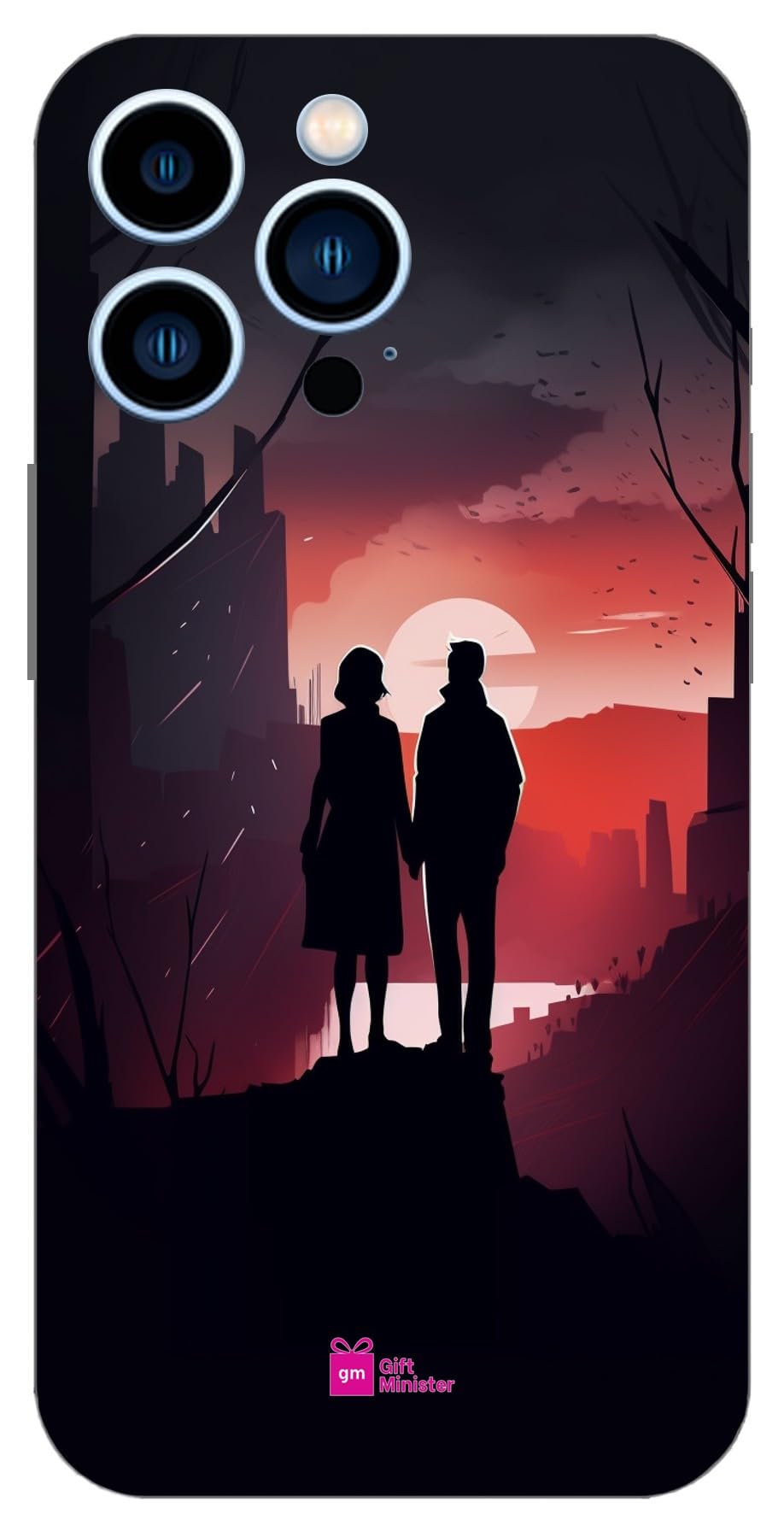 Gift Minister Soft Designer Mobile Case for Apple iPhone 13 Pro Back Cover Salmon - Abstract Noir Friendship Deep Colors Atmospheric Clutter Clear Anti-Slip Camera Protection Protective 1Pcs 1701G