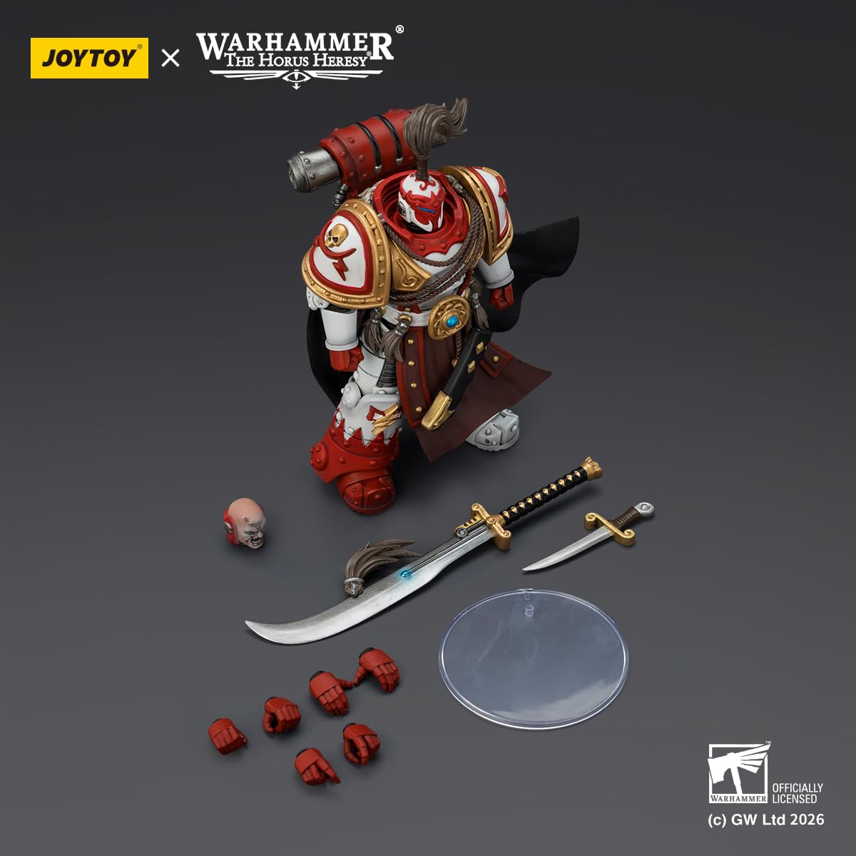 TOYVERSE JOYTOY Warhammer The Horus Heresy White Scars Gufo Khan Seeker of Atonement con spada energetica Il respiro della tempesta, scala 1:18, modellino personaggio a partire dai 15 anni