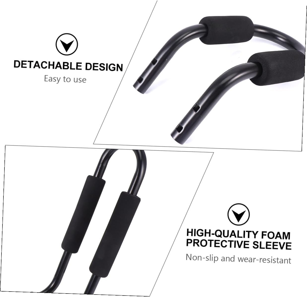 TOYANDONA Detachable Kayak Roof Rack 2pcs Set Black Aluminum Canoe Carrier Luggage Shelf Compatible with SUV Cars for Outdoor Kayak and Canoe Transport