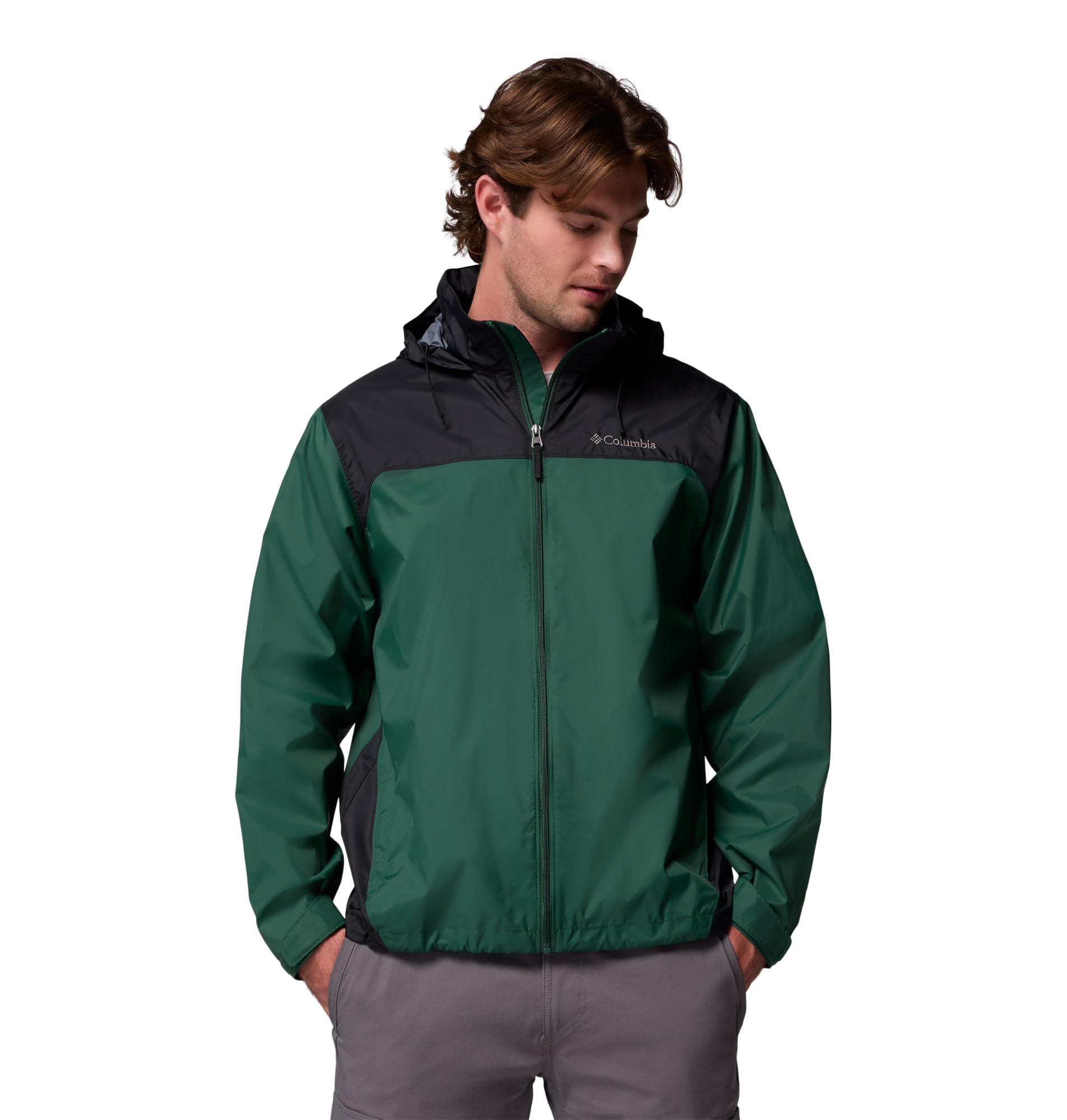 Columbia Men's Glennaker Lake II Rain Jacket, Rain Forest/Black, 3X