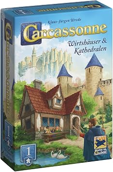 Hans im Gluck Carcassonne - Inns and Cathedrals إصدار 2025، الامتداد الأول، لعبة عائلية، 2-6 لاعبين، 7+ سنوات، 45 دقيقة، الألمانية