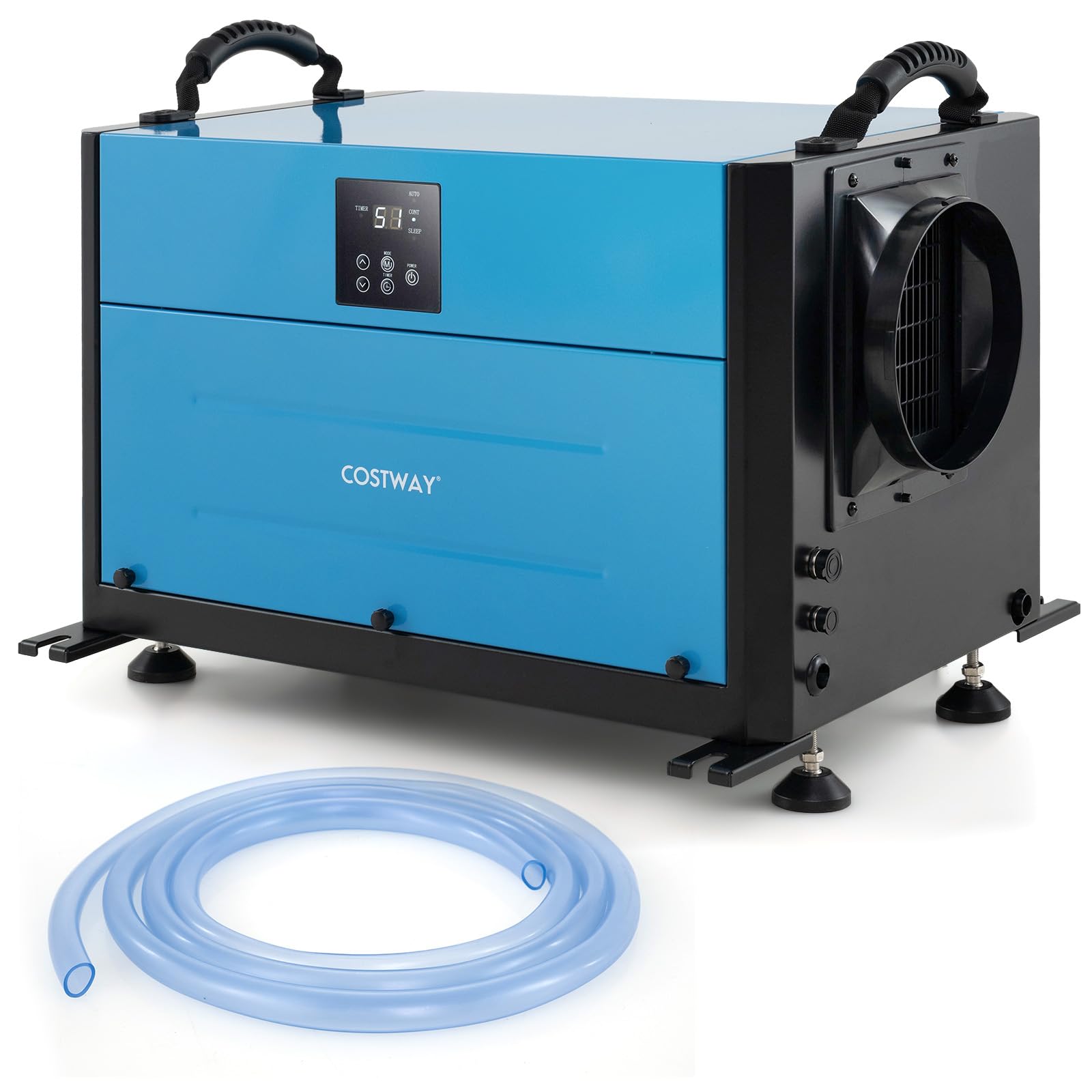 COSTWAY 58,5/73,5 L Deumidificatore Commerciale, Deumidificatore Industriale con 3 Modalità e Timer 24H, Sbrinamento Automatico per Cantina Magazzino (73,5 L/giorno Blu)