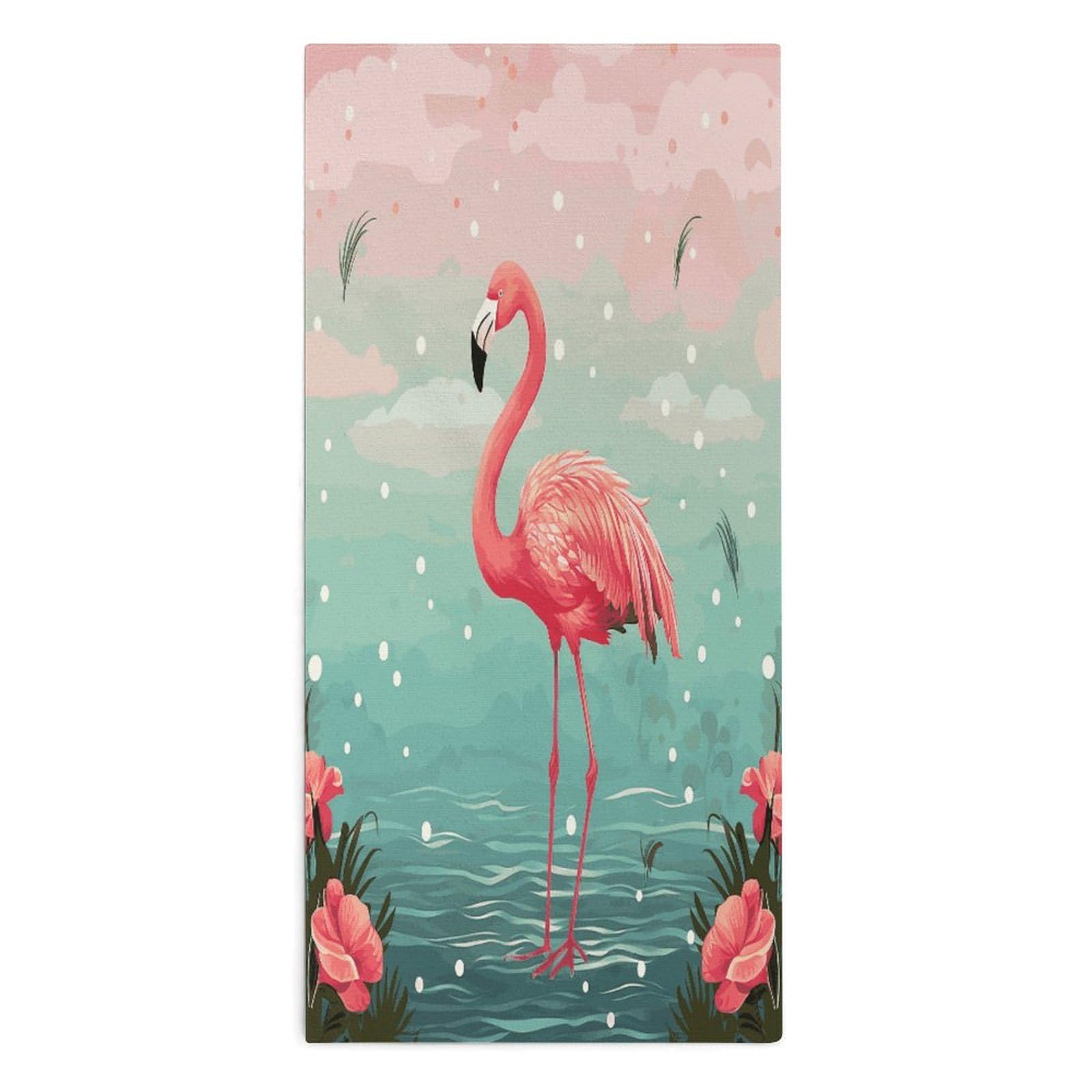 Fodpand Style Flamingos Microfiber Towels, Decorative Bath Towel Soft & Lightweight, Hand Towels Multipurpose Use For Bathroom, Pool, Gym, Spa, And Hotel Use