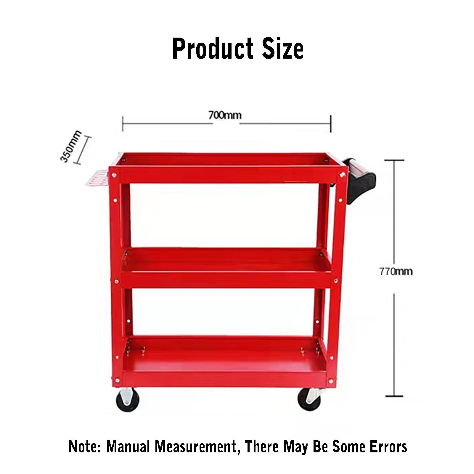 Carrello Portautensili,Carrello Portautensili Con Rotelle A 3 Livelli Con Ruote,Carrello Portautensili In Acciaio Resistente Capacità Di Carico Di 440 Libbre Or Officina Magazzino Officina Riparazione