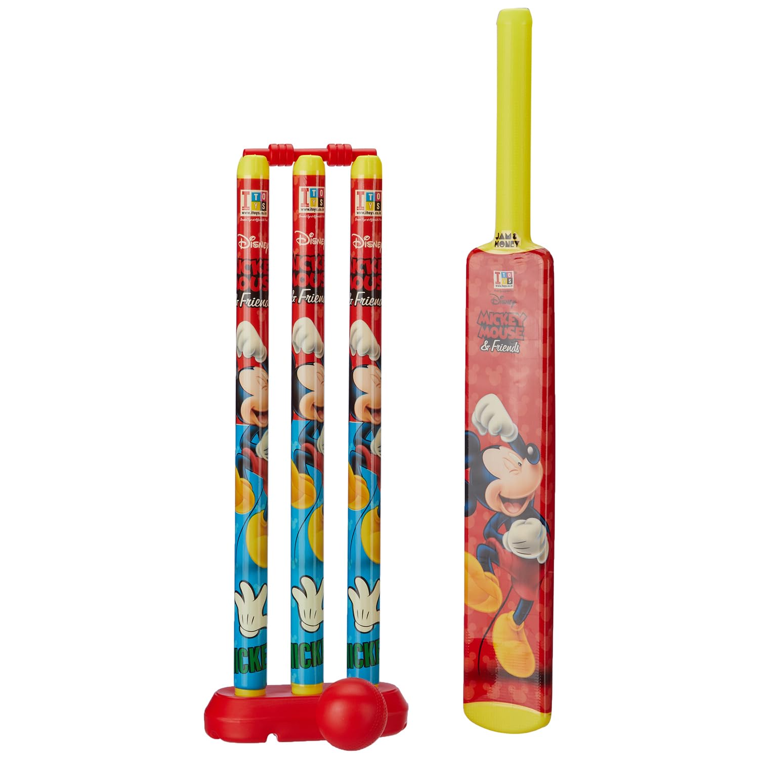 Amazon Brand - Jam & Honey Mickey Mouse Premium Cricket Set for Kids | Bat, Stumps, Ball & Holder | BIS Certified | Indoor Outdoor Play-image-19