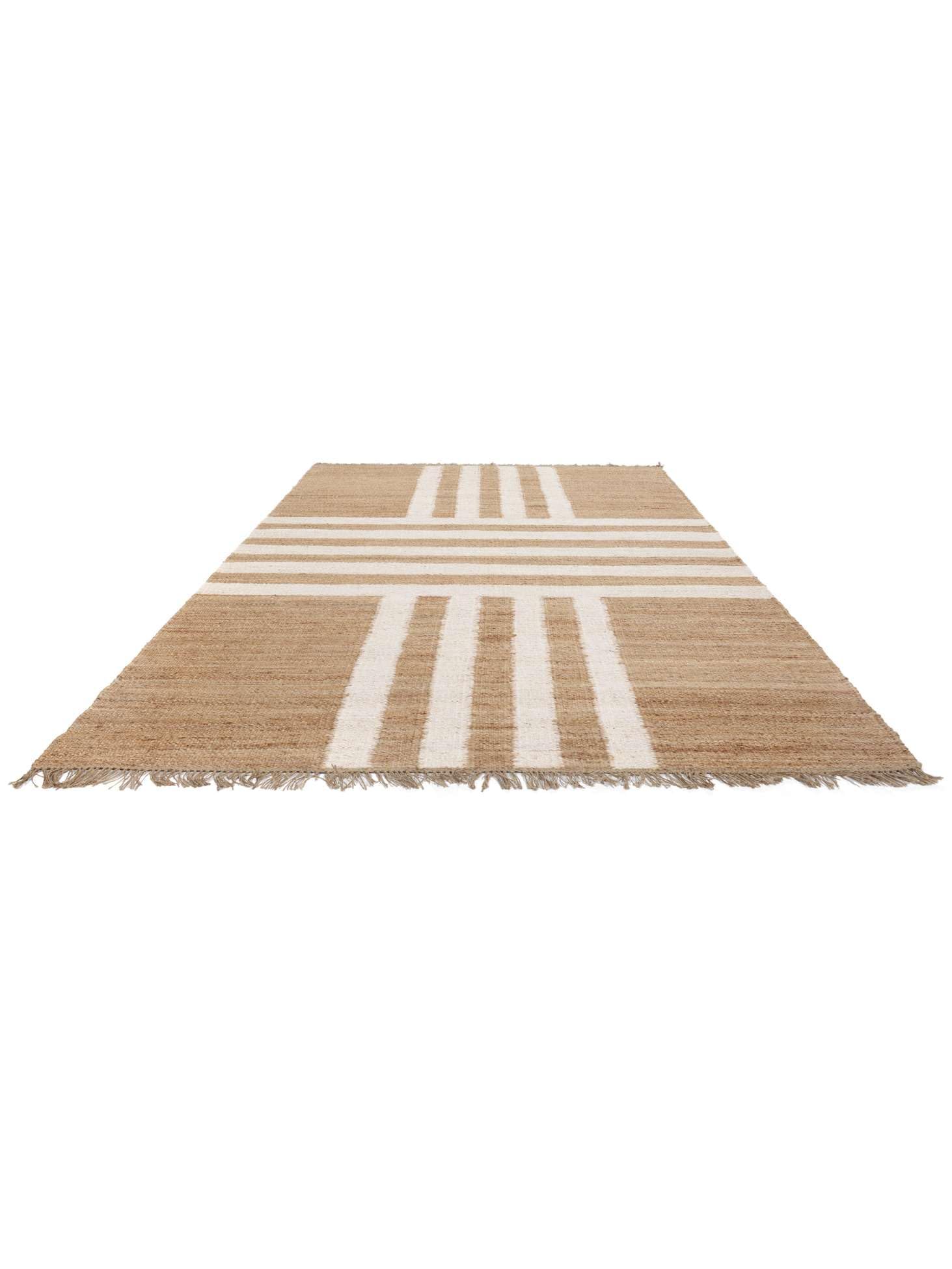 RugVista Solista Flag Jute Alfombra, 200 x 300 cm, Beige/Natural | Modernas, Rectangular, Pelo medio, Limpieza en seco, Sala de estar, Dormitorio, Cocina