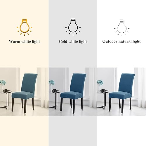 Miniatura 10 de Joccun - Juego de 2 fundas protectoras para sillas de comedor, fundas elásticas lavables y repelentes al agua, para hogar, hotel, banquetes