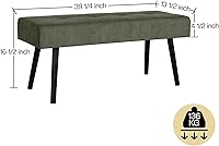 Vista 27 de Banco de entrada, banco beige para dormitorio, moderno extremo otomano de cama, bancos acolchados de pana para sala de estar, vestíbulo, vestíbulo