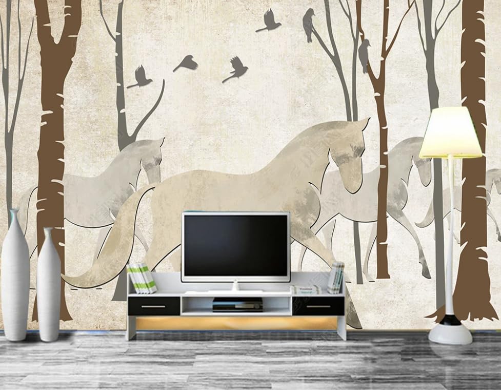 Papier peint intissé forêt pour créer une ambiance nature vintage au salon