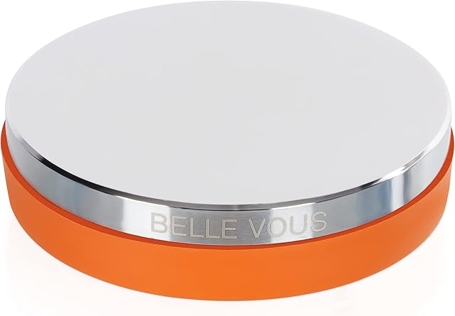 Belle Vous Professional Steel Bench Block with Rubber Cushion Base - 7.8cm / 3.07 Inches Diameter - Metal Work Table Mirror Tool with Chrome Plating for Jewellery Stamping, Flattening & Hammering