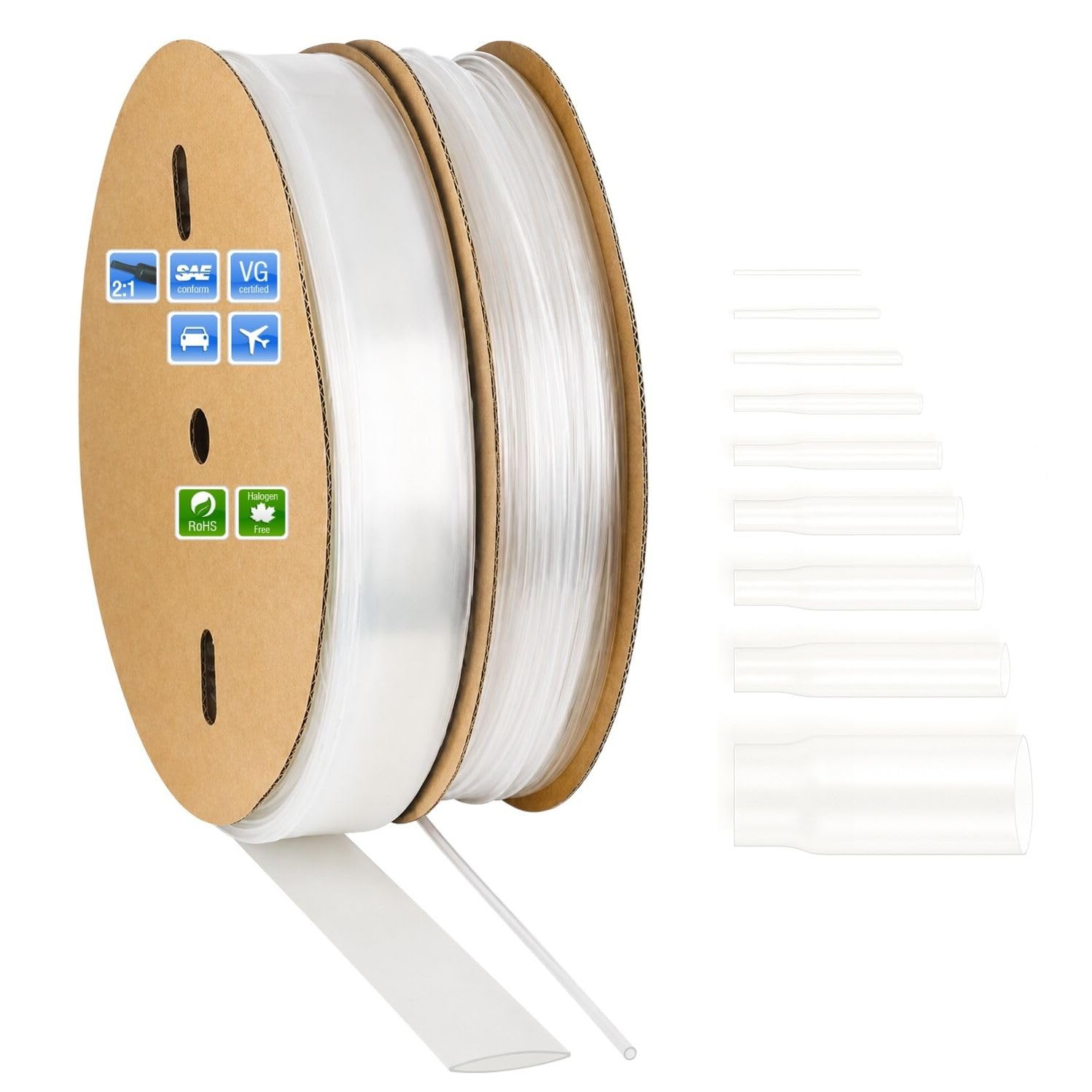 netproshop 60 Meter Schrumpfschlauch EMS1 19,1mm Transparent 135gradC (2:1)