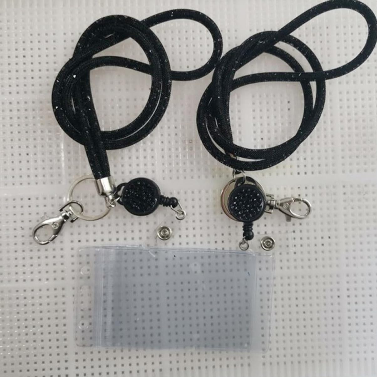 LALAFINA Porta Badge Con Cordino Trasparente Custodia Protettiva Per Badge Da Lavoro Adatta Per Carte d Identità e Tessere Ufficio Leggera e Compattezza