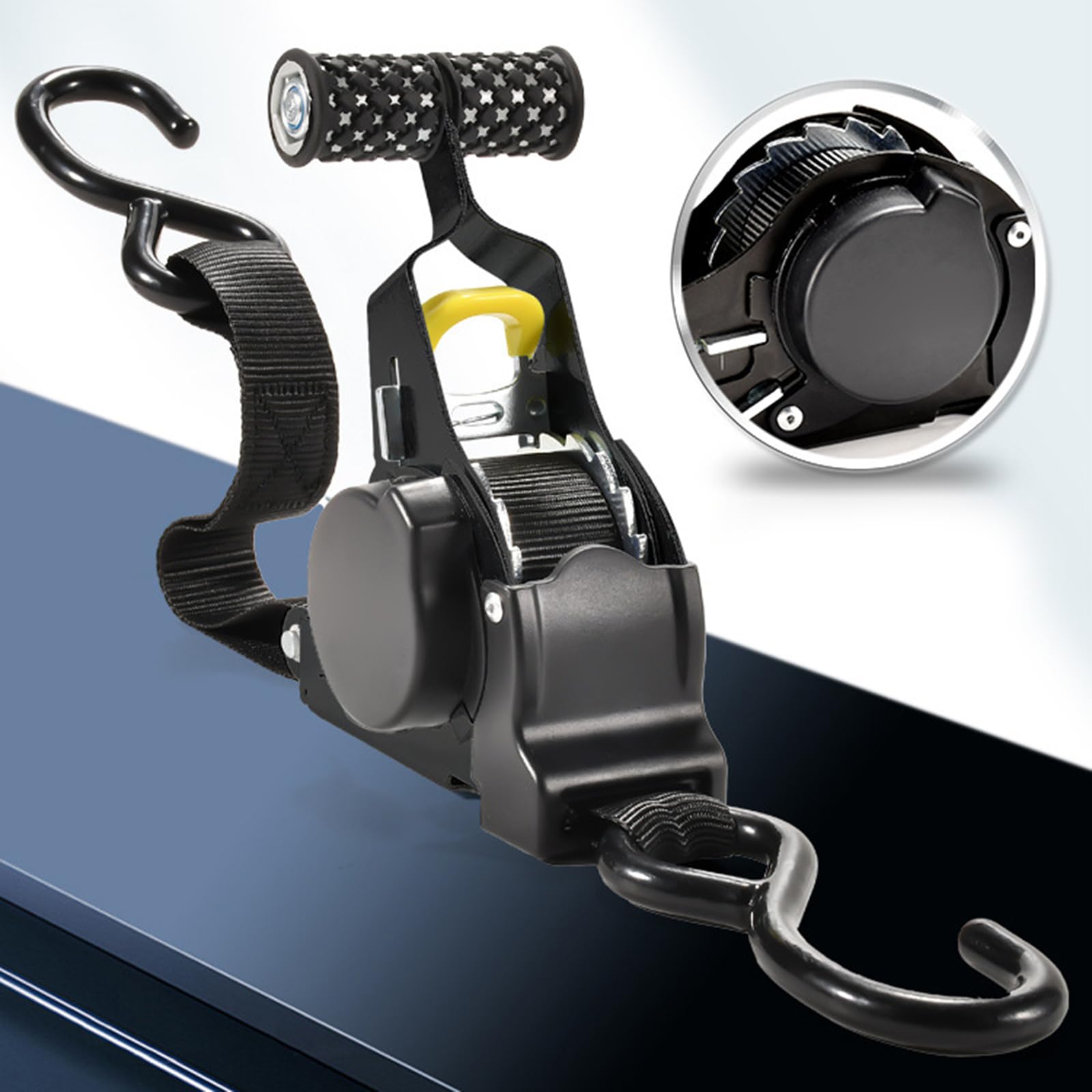 Correa automática para motocicleta con gancho estable y resistente, fácil de usar para varios transportes con gancho