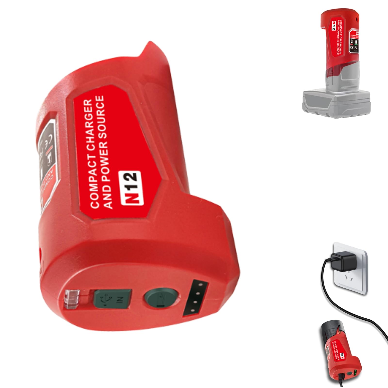 Amazon.com: M12 Battery Adapter, with Type-C Input for Milwaukee 