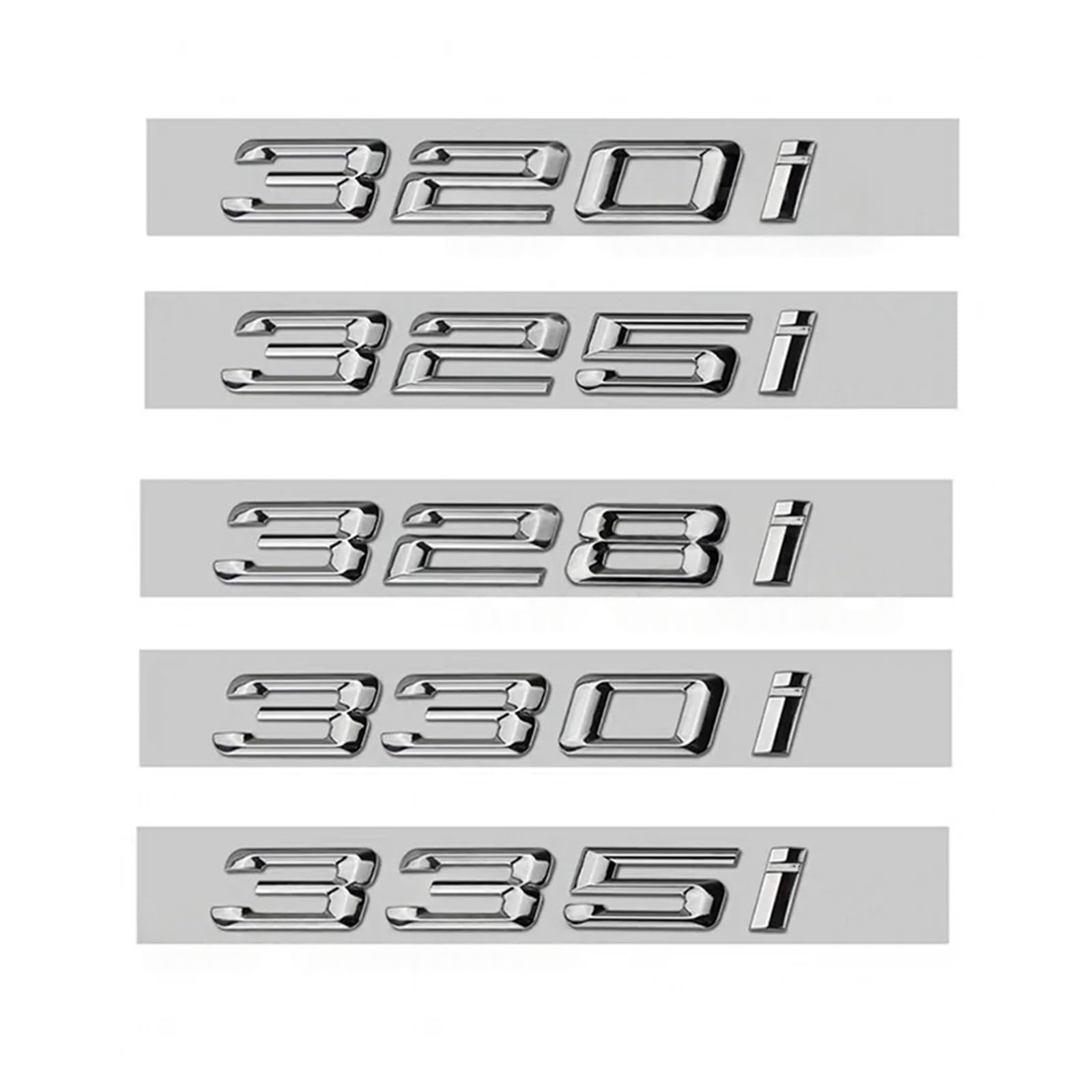 Car Trunk Logo 316i 318i 320i 325i 328i 330i 335i Badge Emblem Sticker Compatible With 3 Series E36 E46 E90 E91 E92 F30 F31 F34 G20 G21(325i Silver)