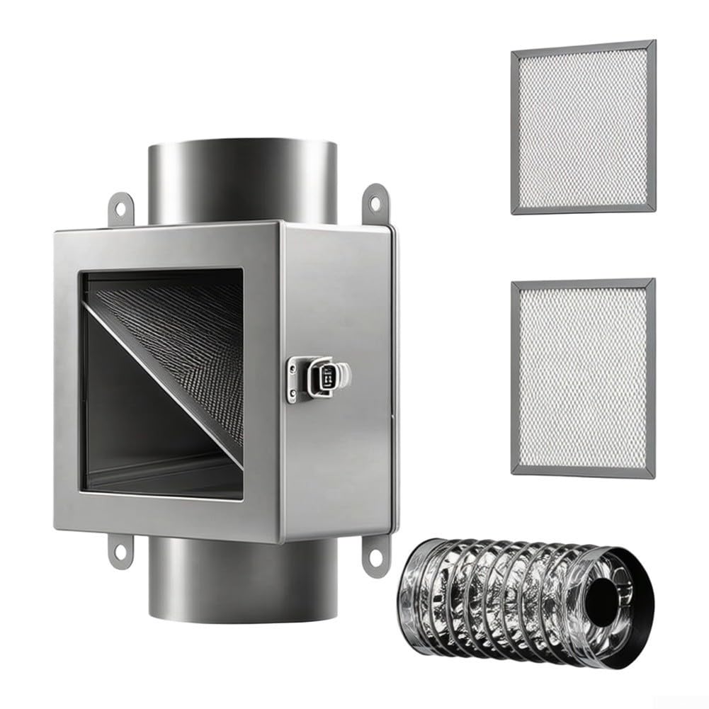 für fussel fänger Metall 95mm Rohr Anschluss Lüftung für fussel(Silver Gray)