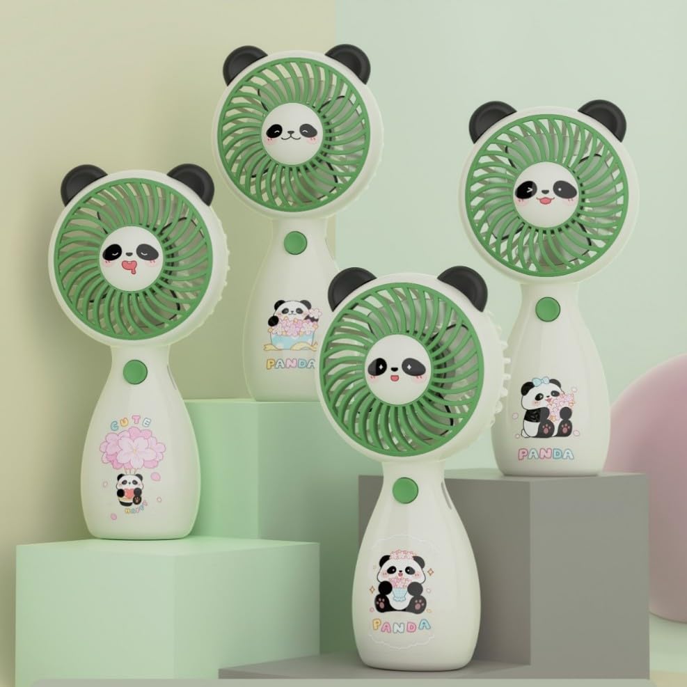 Image of DEOXY Mini Portable Fan, Powerful Hand Fan Cute Design 3 Speed Personal Small Desk Fan, Lightweight Rechargeable USB Handheld Fan for Girls, Women, Men, Kids, Indoor, Outdoor (Design 012)