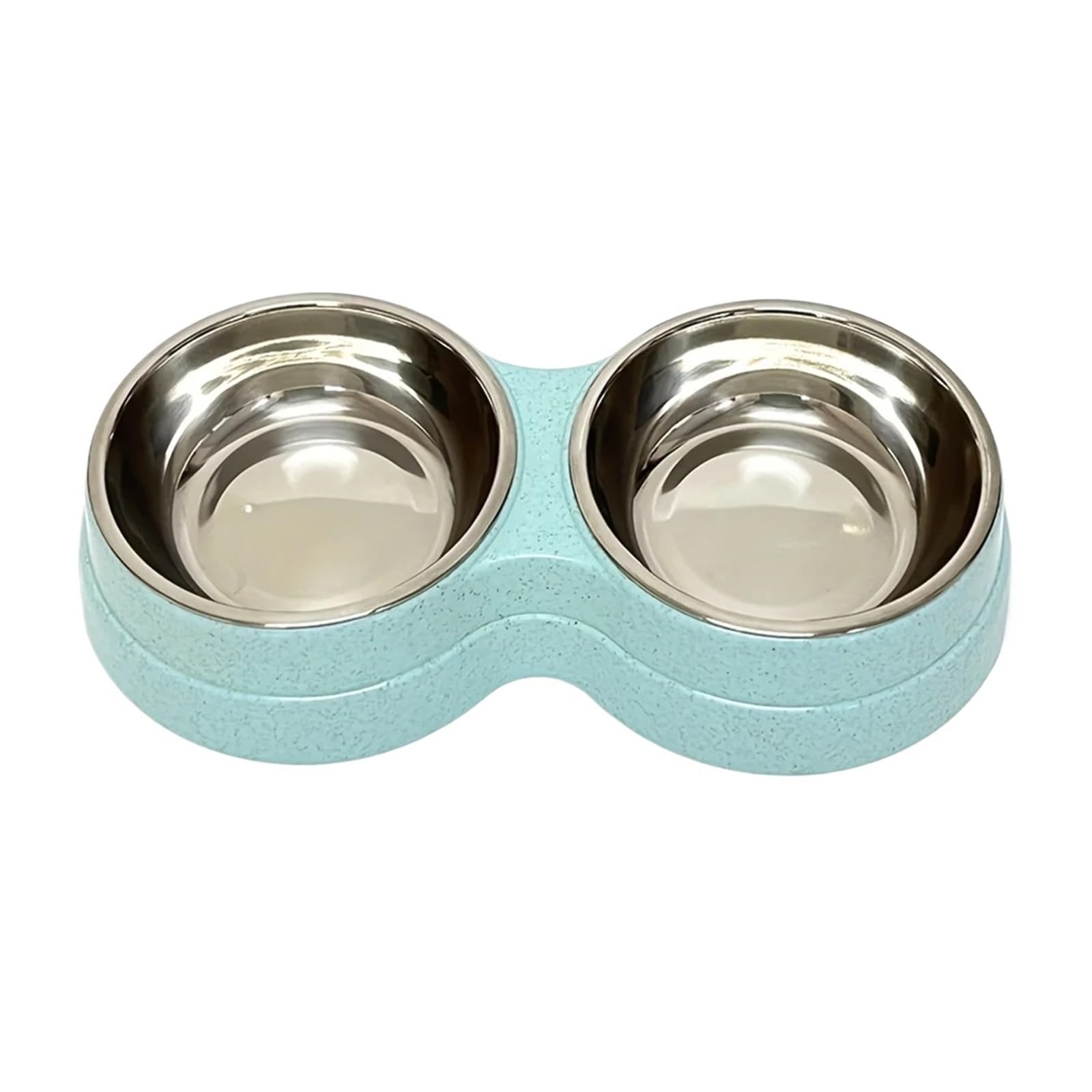 Gamelle double en acier inoxydable durable et base bleue haute résistance