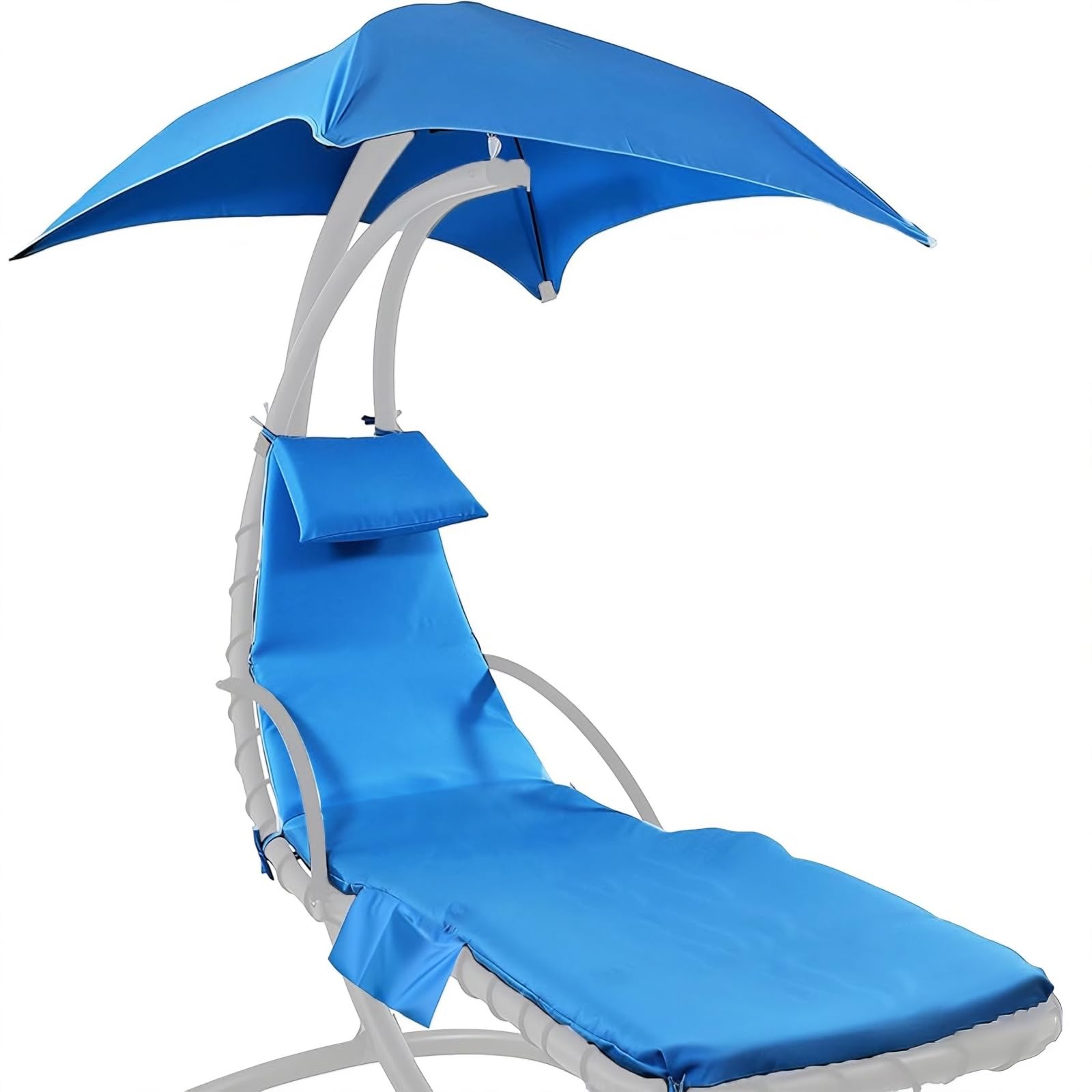 Housse de coussin de rechange pour fauteuil suspendu avec fermeture éclair et tissu parapluie Bleu Ciel 74x229 cm