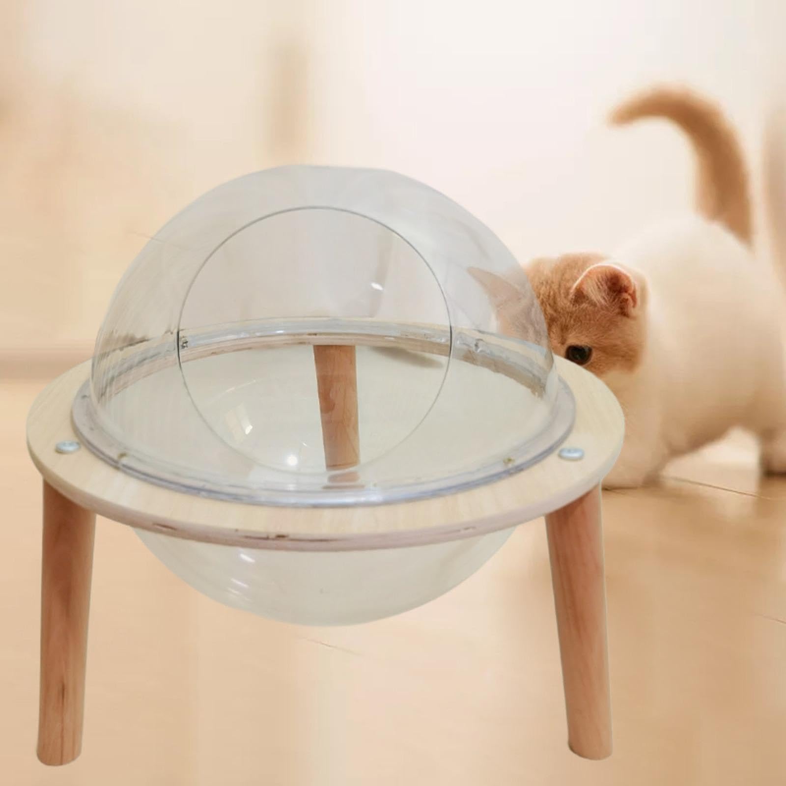 KESOTO Cama para Gatos Space Capsule para Gatos de Interior, Cama para Gatos Pequeños, Casa para Gatos de Juguete Sin Cojín