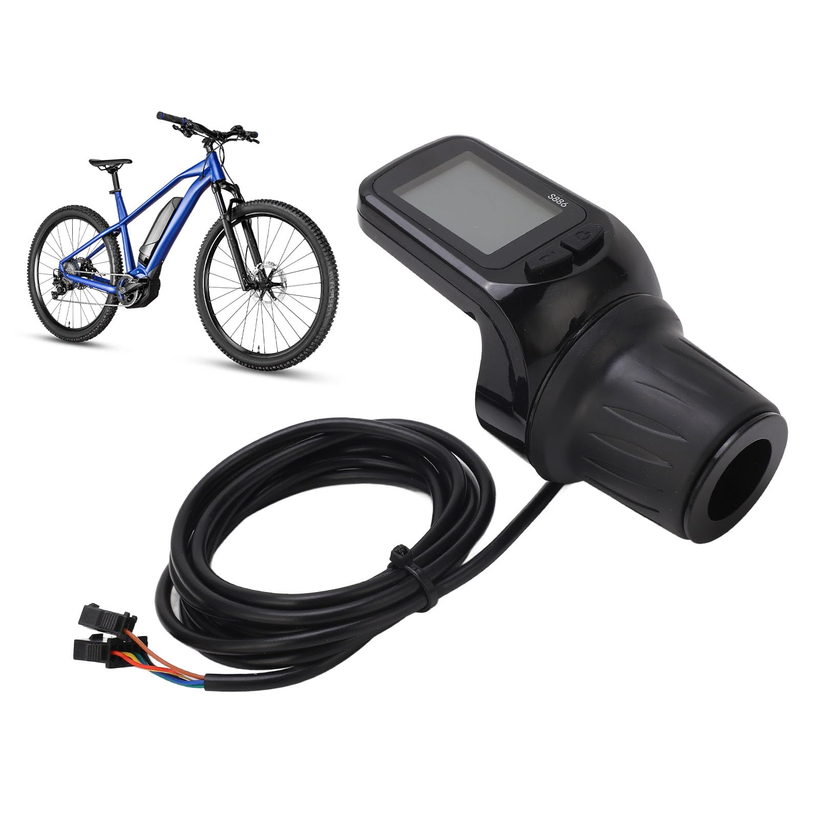 Electric Bike Grip Grip Half Twist LCD Affichage Panneau Interface de Phare 5P + 2P Câble 24V 36V 48V 60V Divers différents Niveaux de Tension