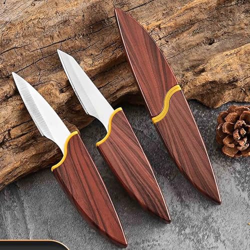 Image of Wizbiz Premium Double-Blade Multipurpose Utility Knife Ultra-Sharp Stainless Steel Dual-Edge EDC Pocket Paring Knife for Fruits Vegetables Daily Kitchen Use | Compact Travel-Friendly