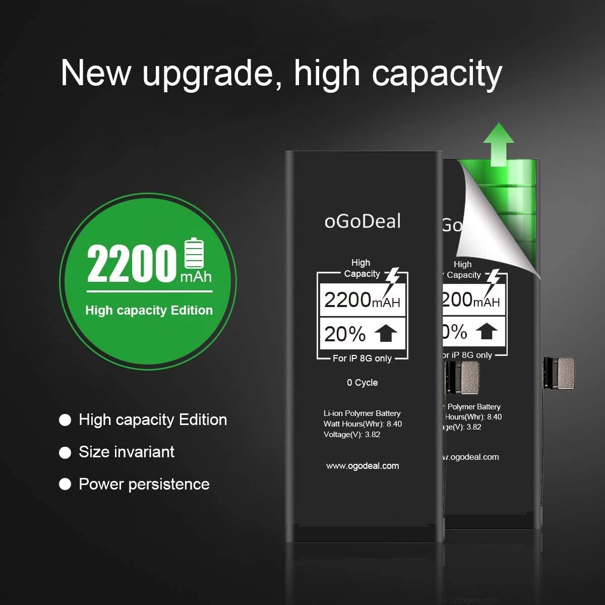 oGoDeal Battery Replacement Compatible for iPhone 8 Battery