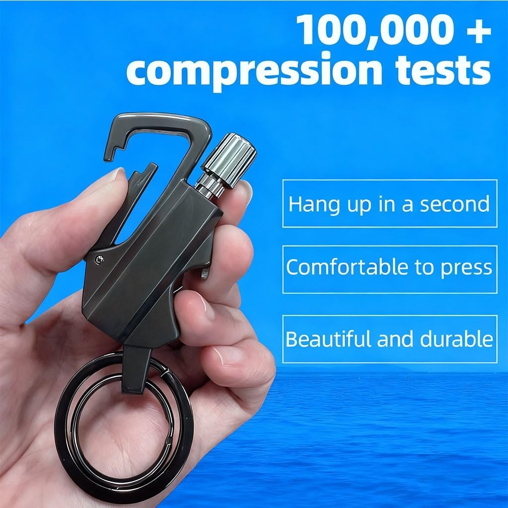 Permanent Match Kerosene Lighter with Multitool Keychain Bottle Opener, Reusable Waterproof, for Outdoor Survival(2pack Black)