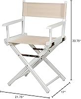 Vista 193 de Silla de Director de 18" Marco Blanco Lona Rosa