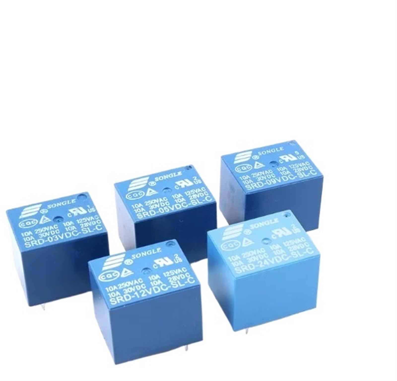 DSZUJTYROP 5PCS Relay SRD-03VDC-SL-C SRD-05VDC-SL-C SRD-24VDC-SL-C SRD-12VDC-SL-C 3V 5V 6V 9V 12V 24V 48V 10A 250VAC 5PIN Relays Relais(48VDC SRD-48VDC-SL-C)