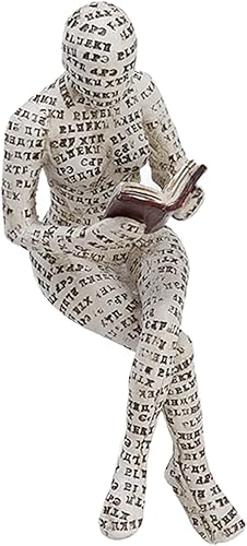 Miniatura 5 de FTVOGUE Figura de mujer de lectura, decoración de estantería de lectura para mujer, adorno de escultura para sala de estar (F)
