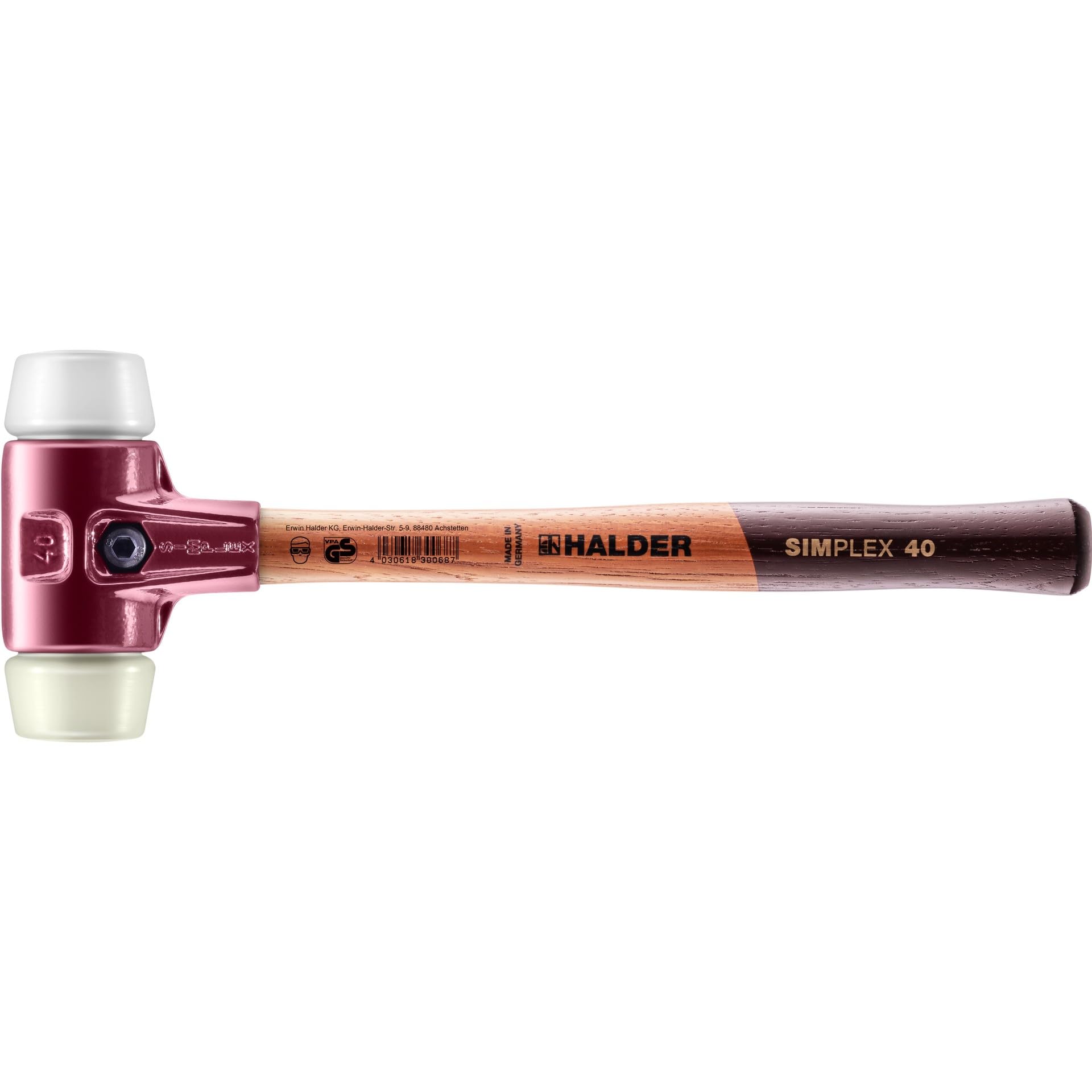 Halder Multi-Colour 3078040 "Simplex" Soft-Face Superplastic/Nylon Mallet, 40 Mm