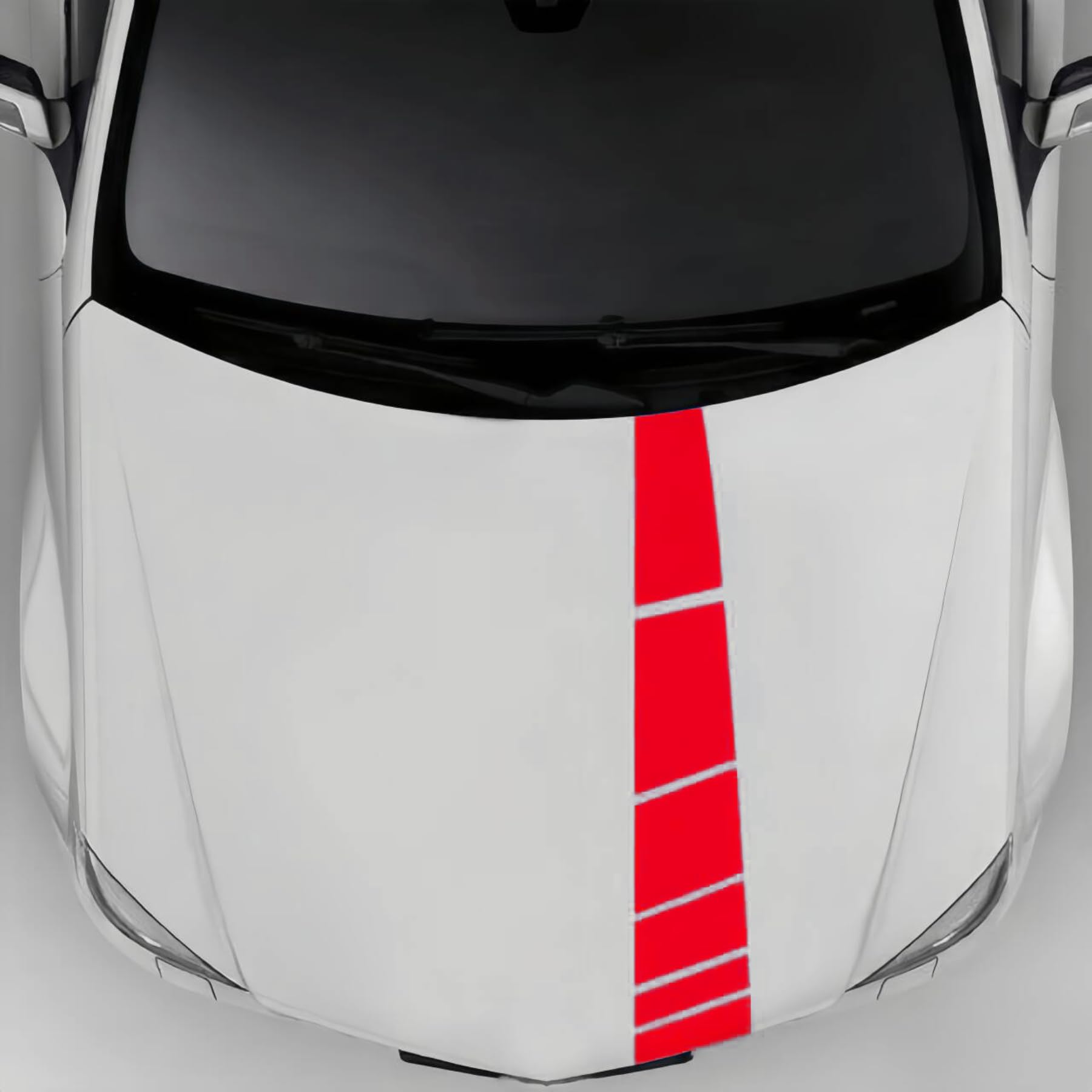 Auto Aufkleber, Sterne Streifen Dekorative Vinyl Aufkleber für Motorhaube und Tür Karosserie(Rot)