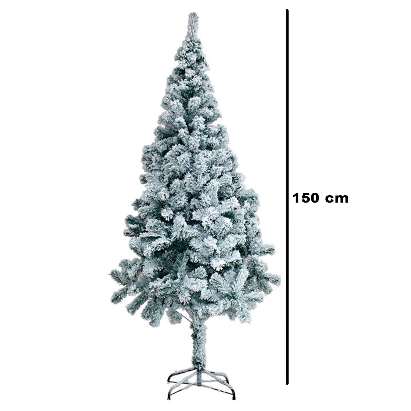 Acan Tradineur Sapin de Noël enneigé, pin, sapin artificiel blanc, structure en plastique et métal revêtu, robuste et durable, montage facile, 150 cm