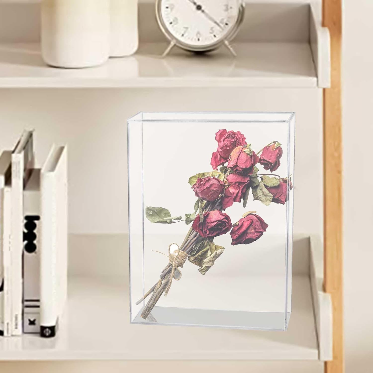 2 expositores acrílicos, Marcos Transparentes, Caja de Sombra de San Valentín para Fotos y Flores secas (6 x 8 Pulgadas)