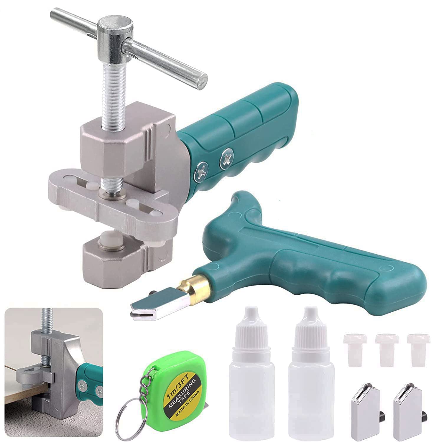 HiFam Glass Tile Opener | Glass Tile Knife Head Delimiter | Glass Tile Cutter Tool Kit | Manual Tool for Glass Cutting Tile | Breaking Pliers, Cutter, Opener, Divider Set | (B0C3VH5X4M) Amazon Price History, Amazon Price Tracker