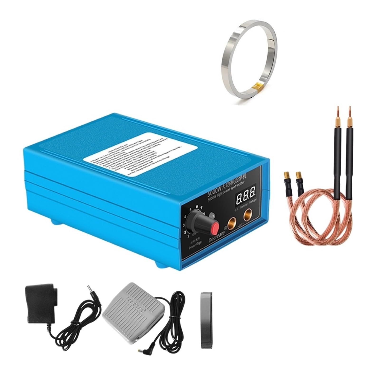 High Power 5000W Spot Welding Handheld Machine Portable 0-800A Current Adjustable Welders for Battery The Weld is Strong(5000w Blue)