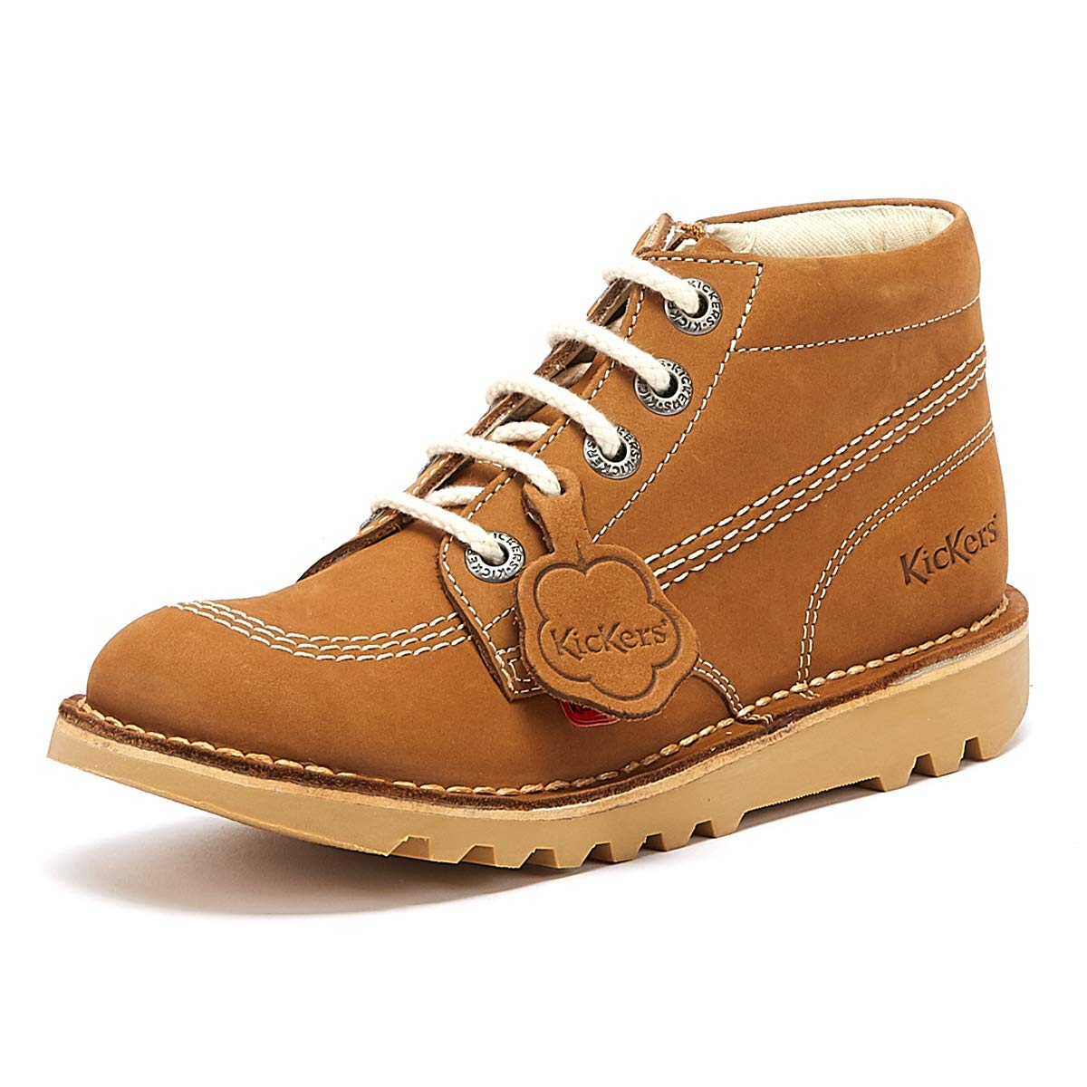 Kickers Kick Hi Classic Ankle Boots with Zip | Extra Comfortable | Added Durability | Premium Quality, Tan, 1 UK Child