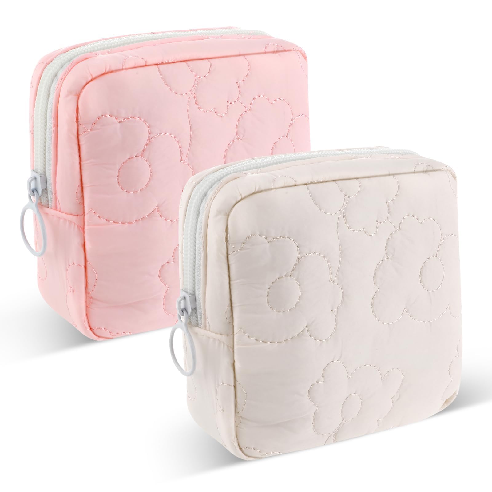 Sanitary Napkin Storage Bag, 2 Count Zippered Feminine Hygiene Pouches, Compact Menstrual Product Organizer for Daily Use, Ideal Storage Solution for Women and Teenagers