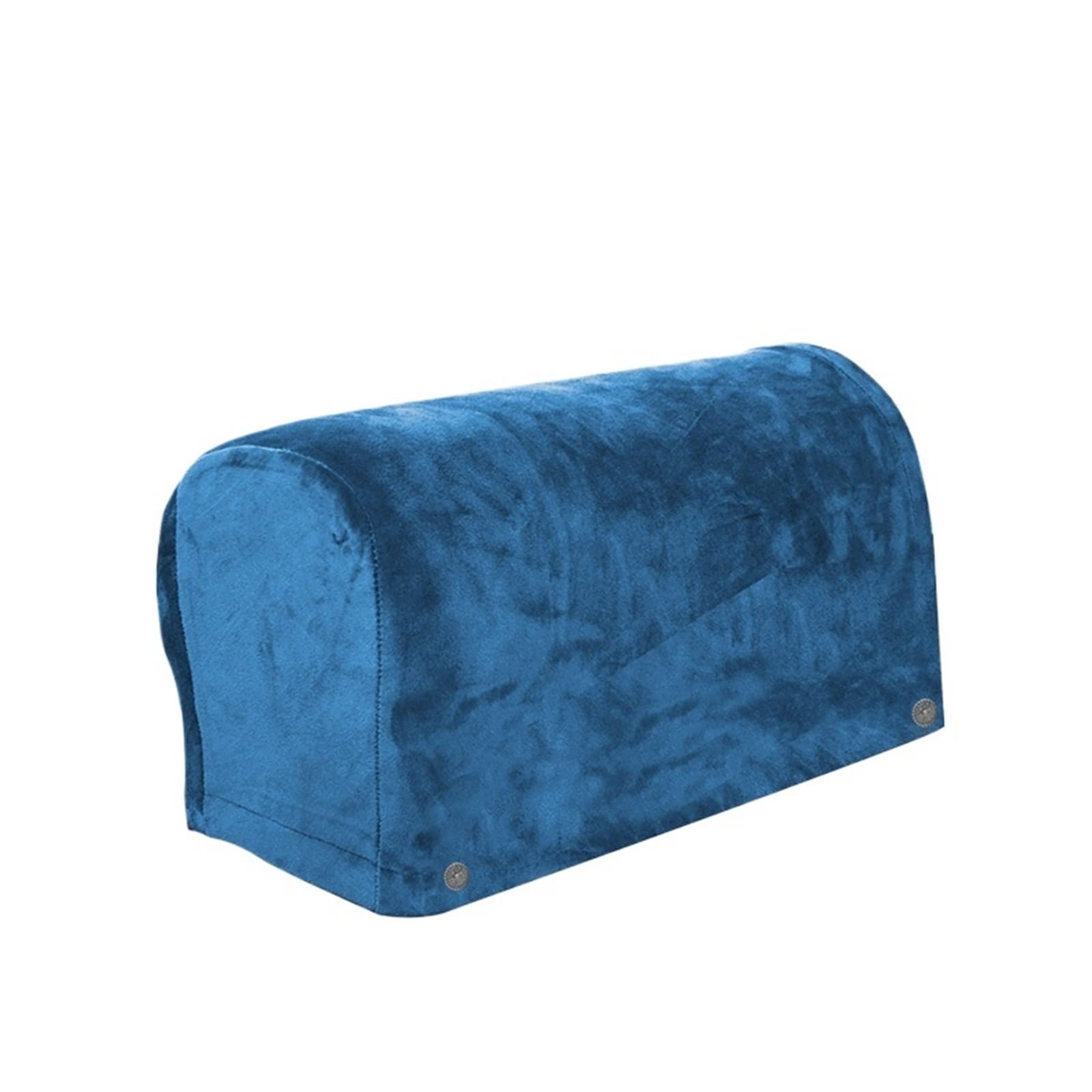 SFOIKVG Arm Covers 2pcs Elastic Armrest Cover Velvet Sofa Slipcover For Sofas for Sofa Chair(Peacock Blue)