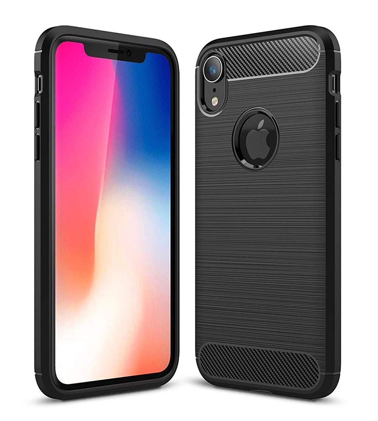 Plus® Carbon Fiber Brushed Texture Shockproof Back Case Cover for Apple iPhone XR - Black (B07MXJZM2K) Amazon Price History, Amazon Price Tracker