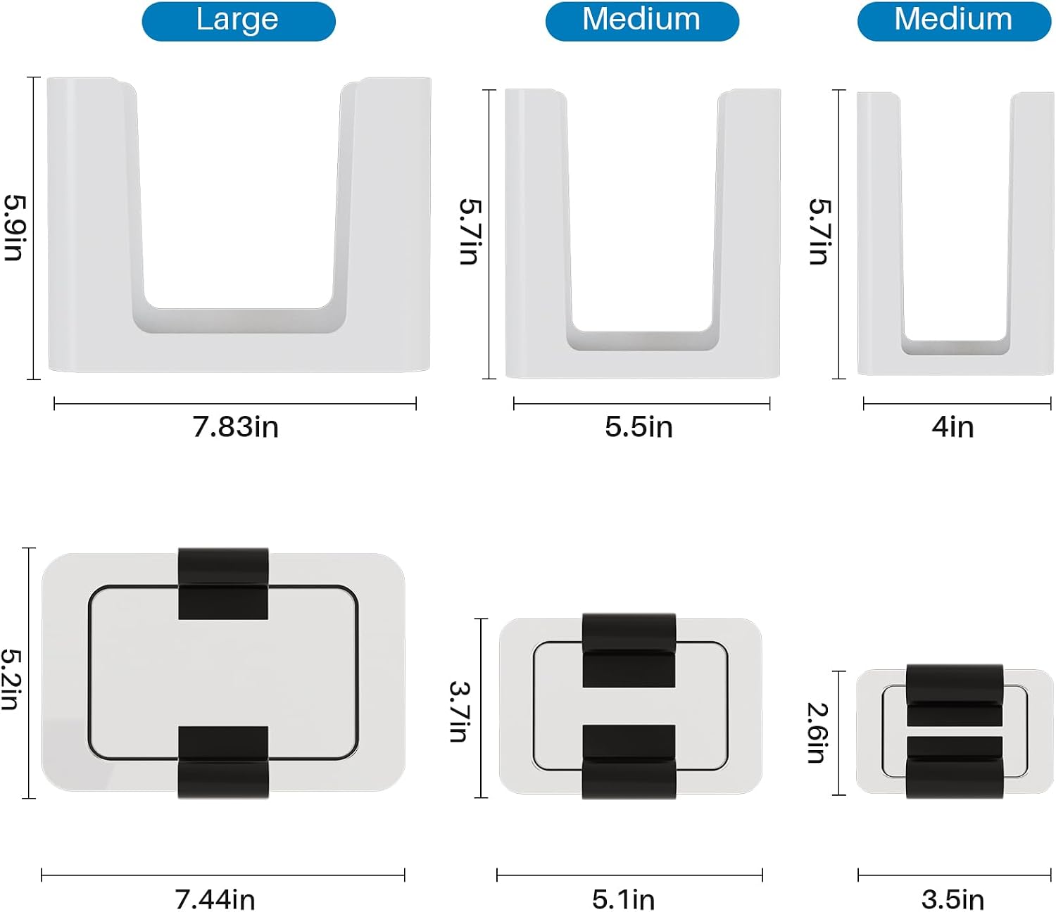 3PCS Lid Organizer for Rubbermaid Brilliance Storage Containers, White