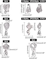 Vista 18 de SUPERFINDINGS 10 Styles 40Pcs Pinch Clip Bail Clasps Brass Pinch Clips 12/13/16.5/17/24mm Bail Clasp Dangle Charm Bead Pendant for Necklace Jewelry