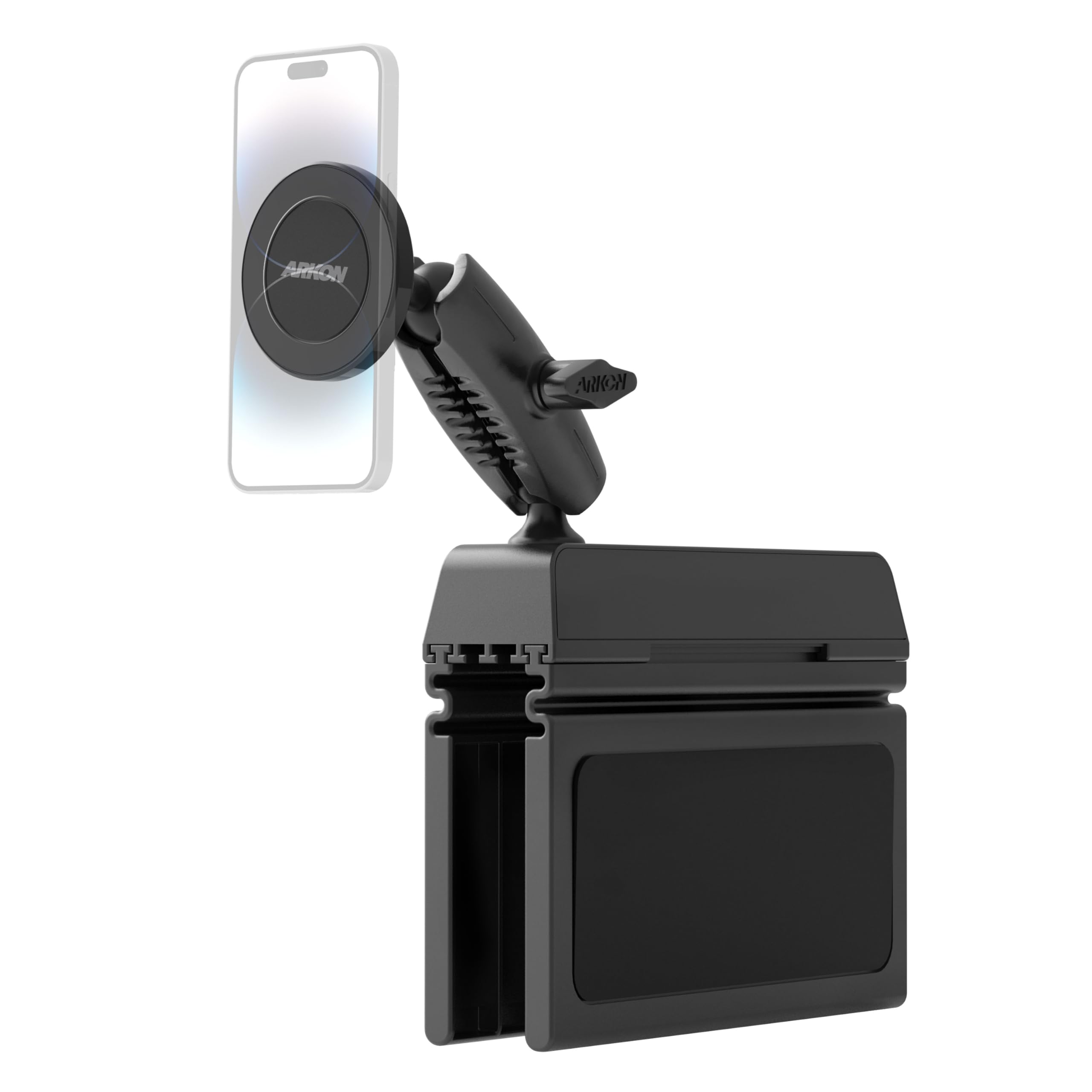 ARKON Mounts Magnetic Phone Holder Console Wedge Mount for Cars and Trucks Strong Magnetic Hold Adjustable Arm Works