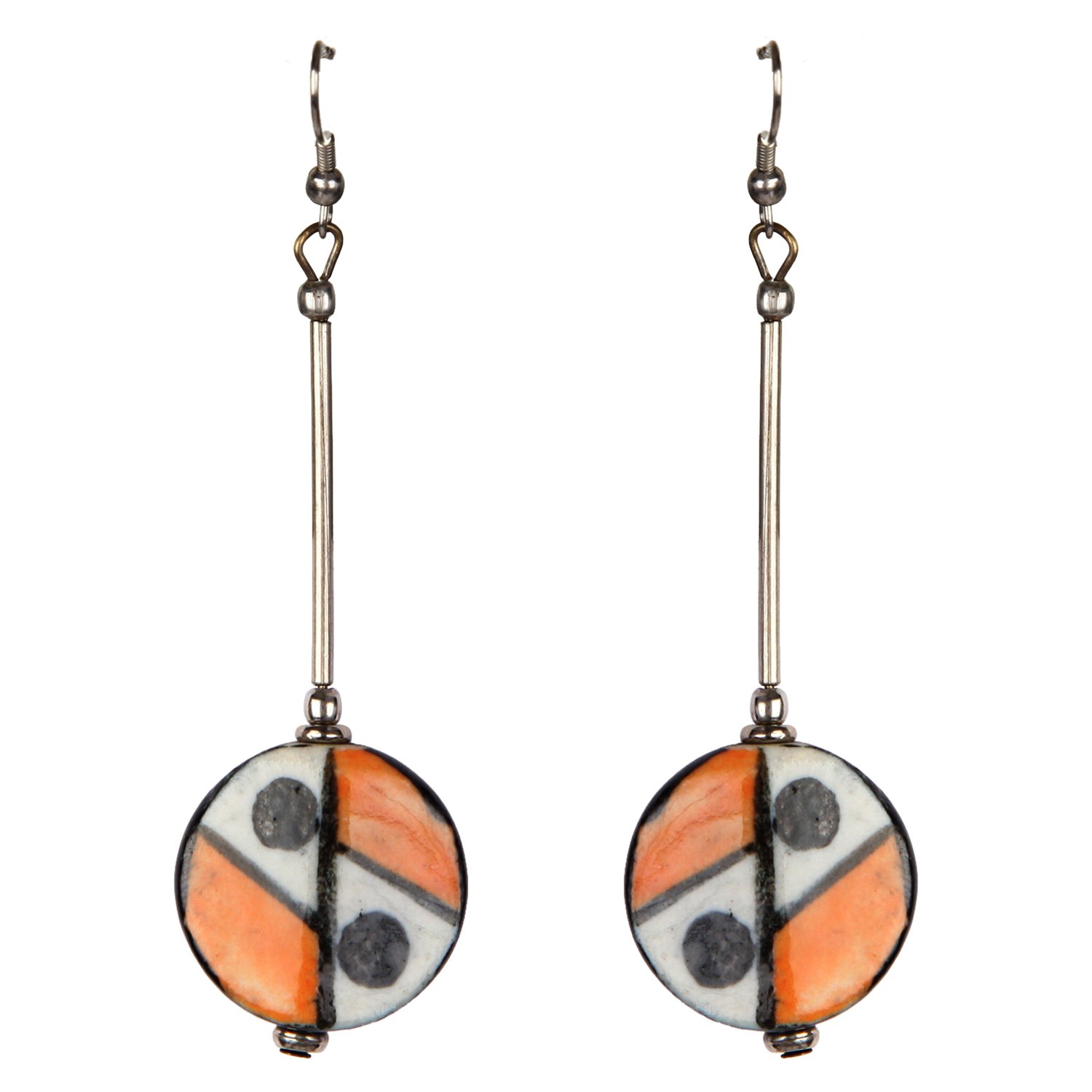 DCA Orange Black White Ceramic Women Earring Set (B01KA4OQTQ) Amazon Price History, Amazon Price Tracker