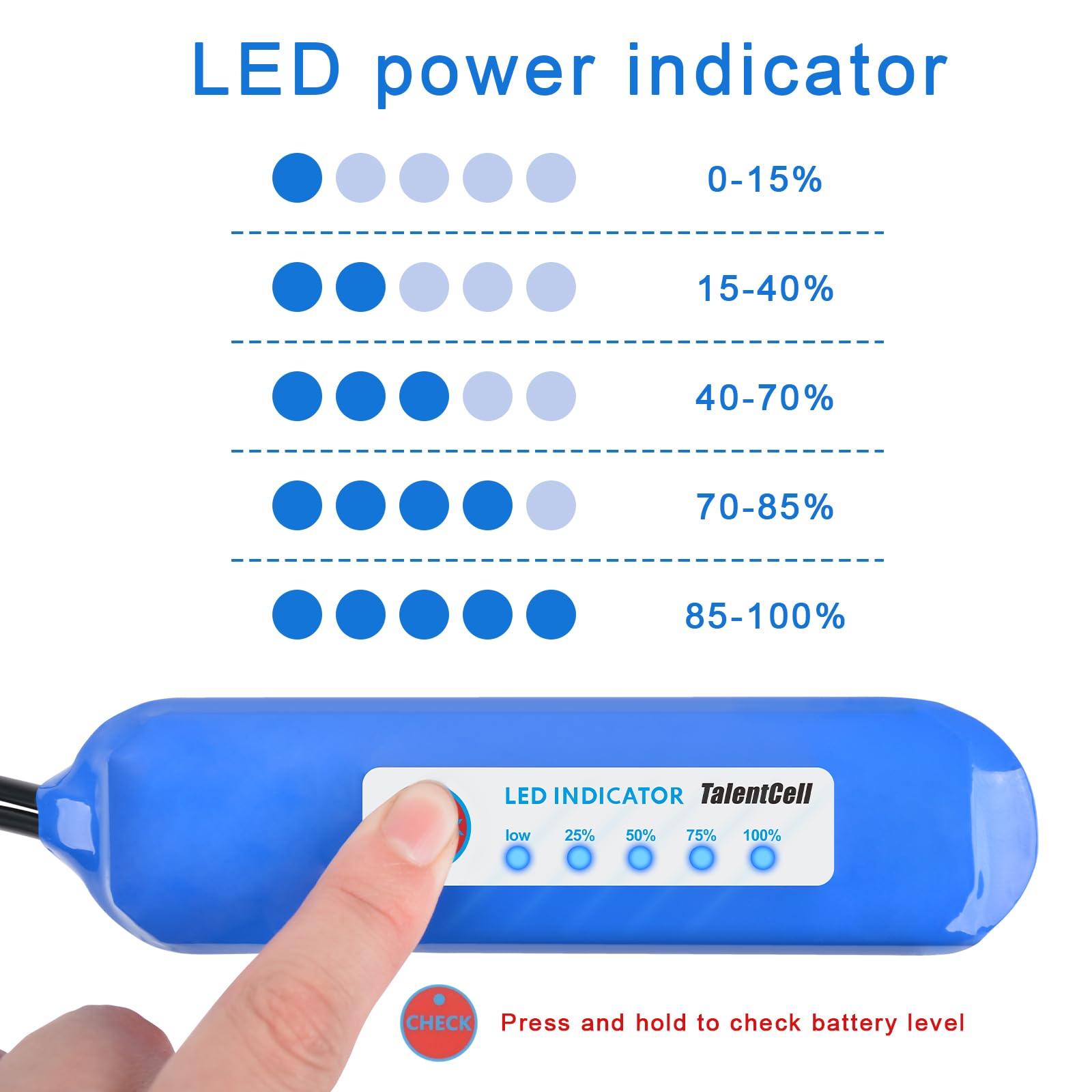 Talentcell 12V LiFePO4 Akkupack, 3000+ Zyklen Wiederaufladbare 12.8V 6Ah 76.8Wh Lithium Eisen Phosphat Batterie mit DC 12V Ausgang für LED Streifen, CCTV Kamera, Router, DIY und mehr