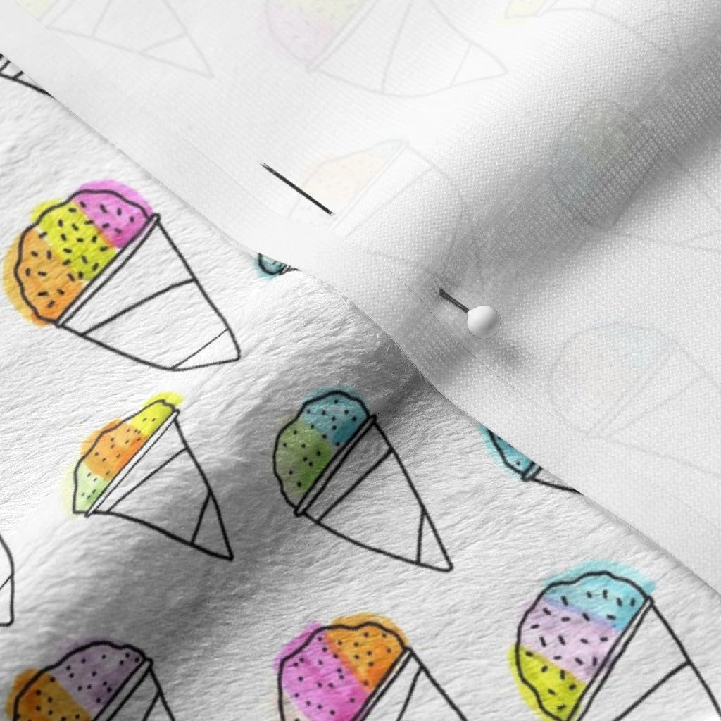 Spoonflower Fabric - Snow White Cone Carnival Kids Printed on Minky Fabric by The Yard - Sewing Baby Blankets Quilt Backing Plush